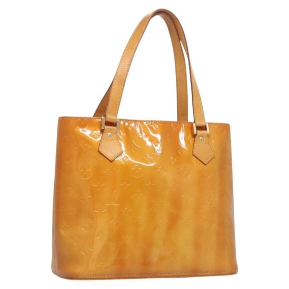 LOUIS VUITTON Monogram Vernis Houston Hand Bag Beige M91004 LV Auth bs26252 - Picture 1 of 16
